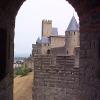 Le château vue d'une des tour des remparts 